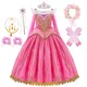 Robe de Princesse Aurore pour Fille Costume Cosplay de la Belle au Bois Dormant Vêtements de