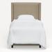 Joss & Main Hanson Upholstered Low Profile Standard Bed Metal in Gray/Black/Brown | 56 H x 46 W x 80 D in | Wayfair