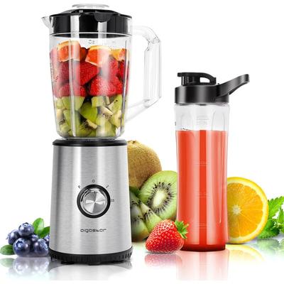 Aigostar - Mixer Smoothie Maker,Edelstahl Standmixer mit 1 Liter Kapazität und 600ml