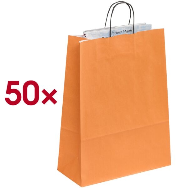 VP 50er-Pack Tragetaschen »Toptwist« 32 x 42 cm Orange, 32x42 cm Image
