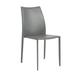 Orren Ellis Irmingard Leather Side Chair Upholstered/Genuine Leather in Gray | 35.63 H x 18.71 W x 23.82 D in | Wayfair