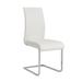 Orren Ellis Ashawnti Leather Side Chair Upholstered/Genuine Leather in Gray/White | 38 H x 17.33 W x 24.61 D in | Wayfair