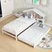 Gracie Oaks Zimran Platform Bed, Twin Bed, Storage House Bed w/ Trundle Wood in White | 44.5 H x 61.3 W x 92 D in | Wayfair