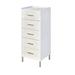 San 45 Inch 5 Drawer Jewelry Storage Chest, Gold Metal Legs, White and Gold