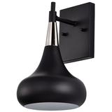 Phoenix; 1 Light; Wall Sconce; Matte Black with Polished Nickel