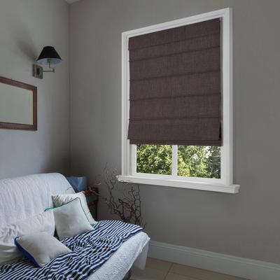 Wide Width Cordless Blackout Fabric Roman Shades by Whole Space Industries in Coffee (Size 35