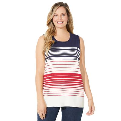 Plus Size Women's Liz&Me® Classic Shell by Liz&Me By Catherines in Multi Stripe (Size 3X)
