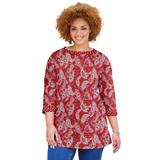 Plus Size Women's Liz&Me® Boatneck Top by Liz&Me in Classic Red Paisley (Size 4X)
