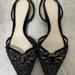 Zara Shoes | Like New Bejeweled Zara Tweed Slingback Flats | Color: Black | Size: 8