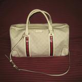 Gucci Bags | Auth Gucci White Red / Green Stripe Xl Duffle Speedy Travel Bag | Color: White | Size: Os