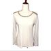 Madewell Tops | Madewell Off White Tan Color Block Long Sleeve Casual Top Shirt S | Color: Tan/White | Size: S