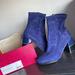 Tory Burch Shoes | New!!! Tory Burch Multi-Logo Stretch Boot - Cobalt Blue Suede Sz 10 | Color: Blue | Size: 10