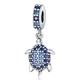 925 Sterling Silver Blue Turtle Cubic Zirconia Dangle Bead Charm for Pandora Bracelets Charms Necklace | Perfect Bead Charm Gift for Women Girls Mom Daughter | Gift Boxed