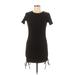 Zara Casual Dress - Bodycon High Neck Short sleeves: Black Print Dresses - Women's Size Medium