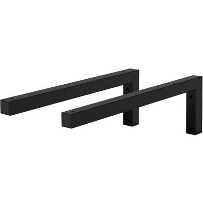 ML-Design 2er Set Wandkonsole Winkel L-Form für Waschtisch, 450x150 mm, Schwarz, aus Stahl, Design