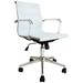 Ergonomic Designer Mid Back PU Leather Executive Office Chair Ribbed Swivel Tilt Conference Room Boss Home Wheels