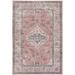 White 114 x 90 x 1 in Area Rug - DECOMALL BELIDA Machine Washable Vintage Area Rugs Pink Ivory Polyester | 114 H x 90 W x 1 D in | Wayfair