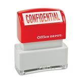 Office Depot Pre-Inked Message Stamp Confidential Red 035557