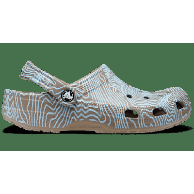 Crocs Khaki / Multi Classic Topographic Clog Shoes