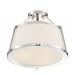 Cutty; 3 Light; Semi-Flush Fixture; Polished Nickel Finish