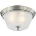 Surrey; 3 Light; Flush Dome Fixture with Frosted Glass