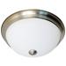 11 in.; LED Flush Dome Fixture; Brushed Nickel Finish with Frosted Glass