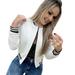 Labakihah winter coats for women Women s Long Sleeve Baseball Shirt Zip Jacket Baseball Jacket Casual Jacket White