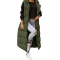 YFPWM Jacket for Women Fall Lightweight Spring Jacket Vintage Sweatshirt Outerwear Down Cotton Mid-length Padded Long Sleeve Hooded Stand Cotton Padded Collar Coats Army Green M