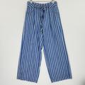 American Eagle Outfitters Pants & Jumpsuits | American Eagle Pants Womens 4 Blue White Striped Wide Leg High Tie Waist Cotton | Color: Blue/White | Size: 4