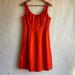 J. Crew Dresses | J. Crew Suiting Sleeveless Dress Red Orange Pleated Lined Career Women’s 6 | Color: Orange/Red | Size: 6