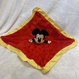 Disney Toys | Disney Lovey Mickey Mouse Red Yellow Soft Baby Security Blanket Crinkly Silky | Color: Red/Tan/Yellow | Size: Osbb