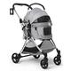 Dog Buggy with Folding Function Pet Stroller Dog Pram Buggy for Dogs and Cats Pet Trolley Cat Buggy for Dogs, Cats and Other Small Pets, Grey Pet Stroller Dog Pram Buggy for Dogs and Cats Pet Trolley Cat Buggy for Dogs, 73 x 55 x 100 cm