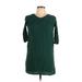 Old Navy Casual Dress - Shift V Neck 3/4 sleeves: Green Solid Dresses - Women's Size Large