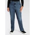 Straight-Jeans LEVI'S PLUS "724 PL HR STRAIGHT" Gr. 22 (52), Länge 34, blau (medium indigo worn in) Damen Jeans Gerade