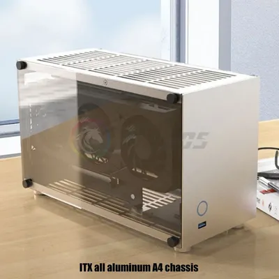 Boîtier Mini ITX entièrement en aluminium et verre double face boîte gamer fine format papier A4