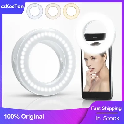 Anneau lumineux LED pour selfie charge USB lentille de téléphone portable lampe pour iPhone