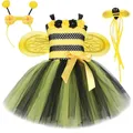 Robe d'abeille jaune et noire pour filles olympiques d'anniversaire et d'Halloween pour enfants