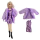 NK-Manteau de fourrure violet + mini robe pour Barbie ensemble de 2 articles jupe 03/vêtements