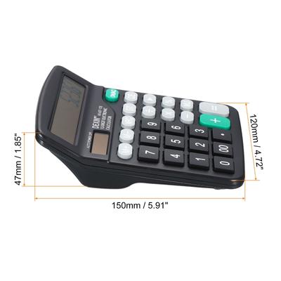 Desk Calculator 12 Digits Large LCD Display Electronic Calculator Black