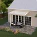 Four Seasons OLS TWV Series 12 ft wide x 12 ft deep Aluminum Patio Cover with 20lb Snowload & 2 Posts in Ivory