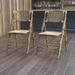 BizChair Bamboo Folding Chairs | Set of 2 Bamboo Wood Folding Chairs