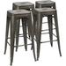 30 Inches Metal Bar Stools High Backless Stools for Indoor Outdoor Stackable Kitchen Set of 4