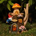 Wonder Garden Garden Gnome Statue Fairy Mushroom House with LED Light Housewarming Gift for Garden Patio Lawn 11.22 Tall