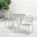 Emma + Oliver Commercial 30 Round Light Gray Folding Patio Table Set-2 Round Back Chairs