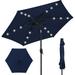 7.5ft Outdoor Solar Market Table Patio Umbrella for Deck Pool w/Tilt Crank LED Lights