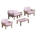 Afuera Living 4-piece Wicker Outdoor Conversation Set in Natural