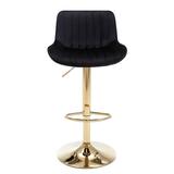 Gplesas Chairs Swivel Barstool Adjustable Height Backrest Barstools Set Of 2 Dining Room Upholstered Round Base Modern With Footrest Black 20.5x18.5x33.3 In