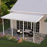 Four Seasons OLS TWV Series 20 ft wide x 8 ft deep Aluminum Patio Cover with 10lb Snowload & 4 Posts in White