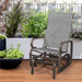 SmileMart Fabric and Steel Porch Glider Chair for Outdoor Garden Patio Gray