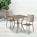 Emma + Oliver Commercial Grade 28 Square Gold Patio Table Set-2 Square Back Chairs